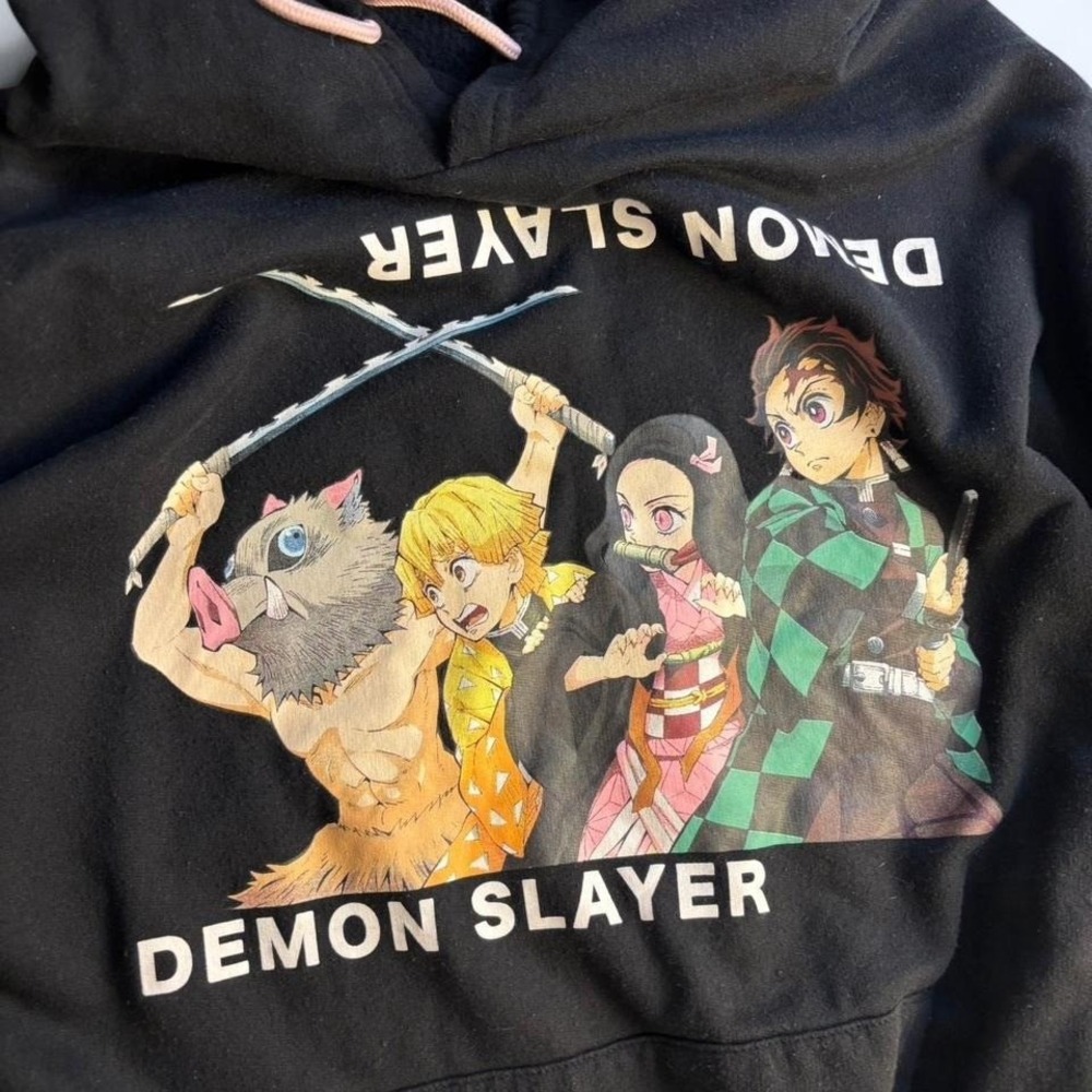 Demon Slayer Kimetsu no Yaiba Black Graphic Hoodie XXXL Tanjiro Nezuko Inosuke - Picture 2 of 6